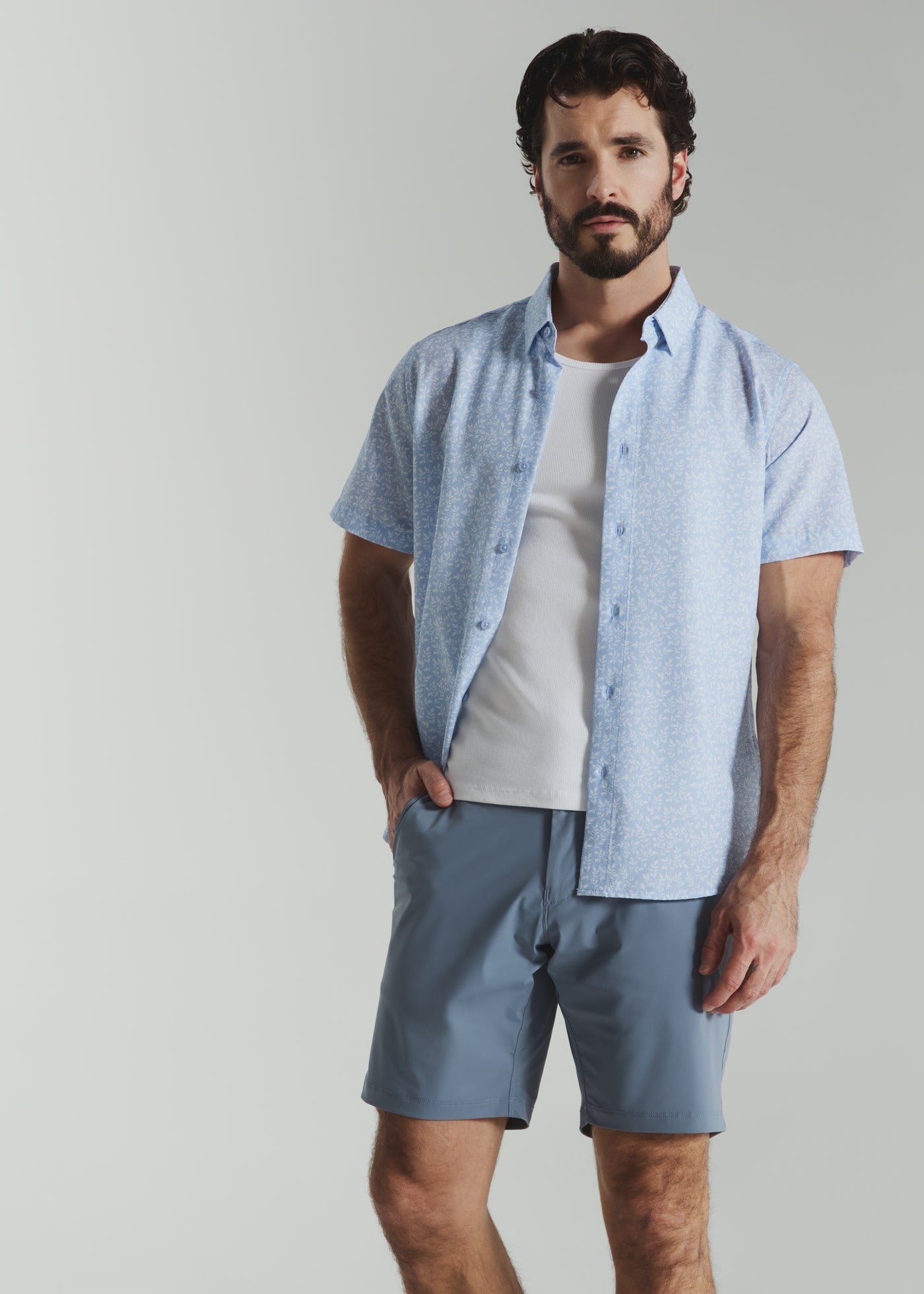 Kai Short Sleeve Shirt - Dusty Blue
