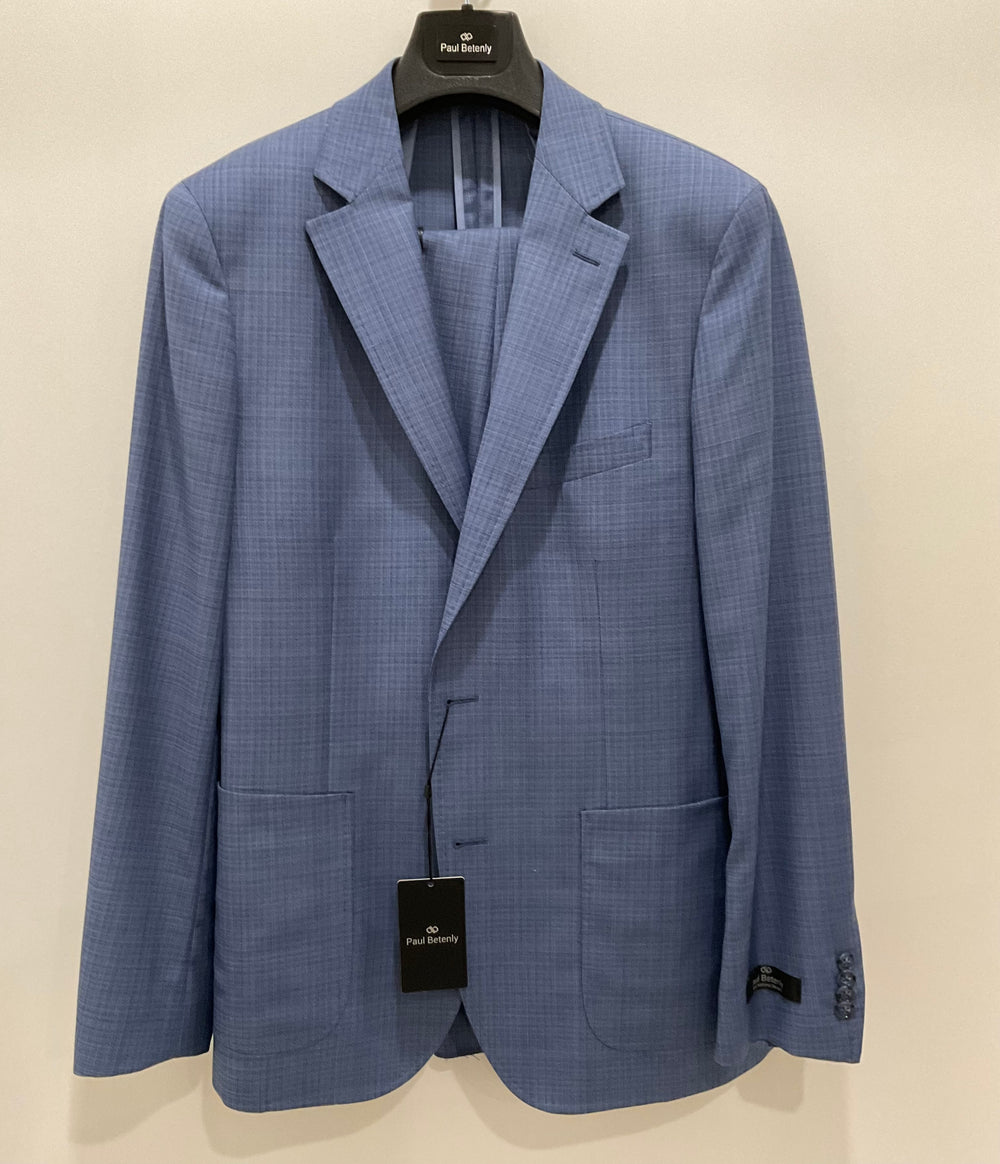 Shadow Blue Crosshatch Suit