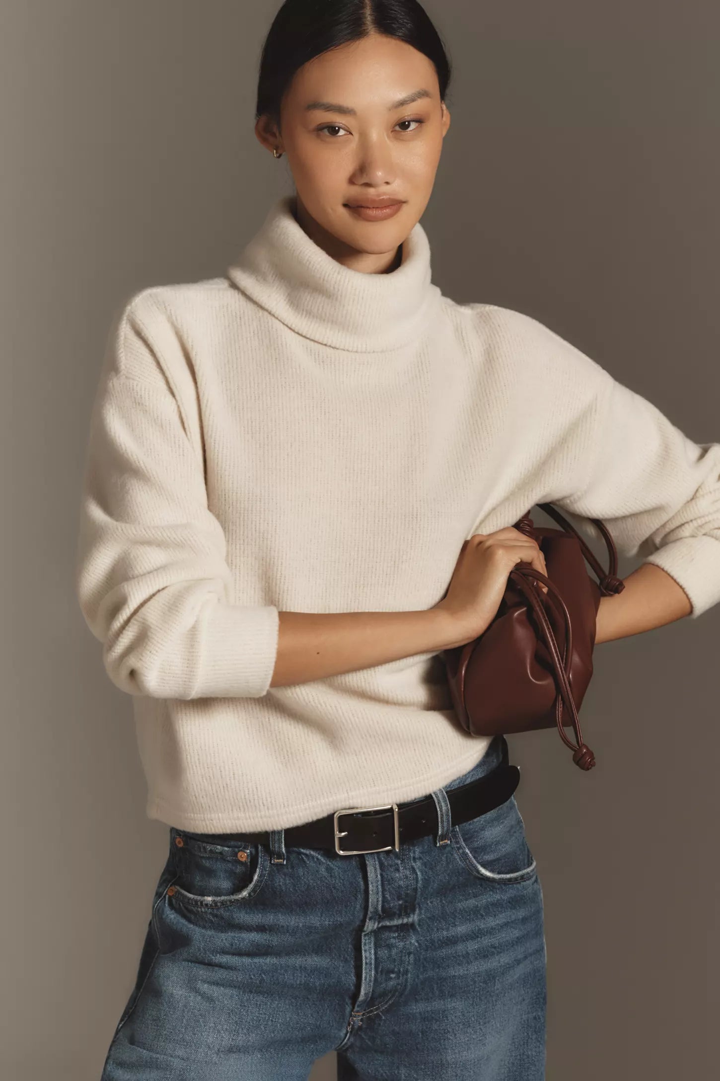 Everyday Cozy Popover Sweater- Toasted Almond