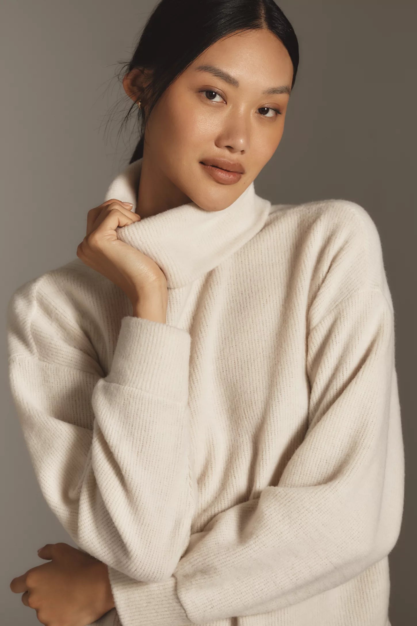 Everyday Cozy Popover Sweater- Toasted Almond