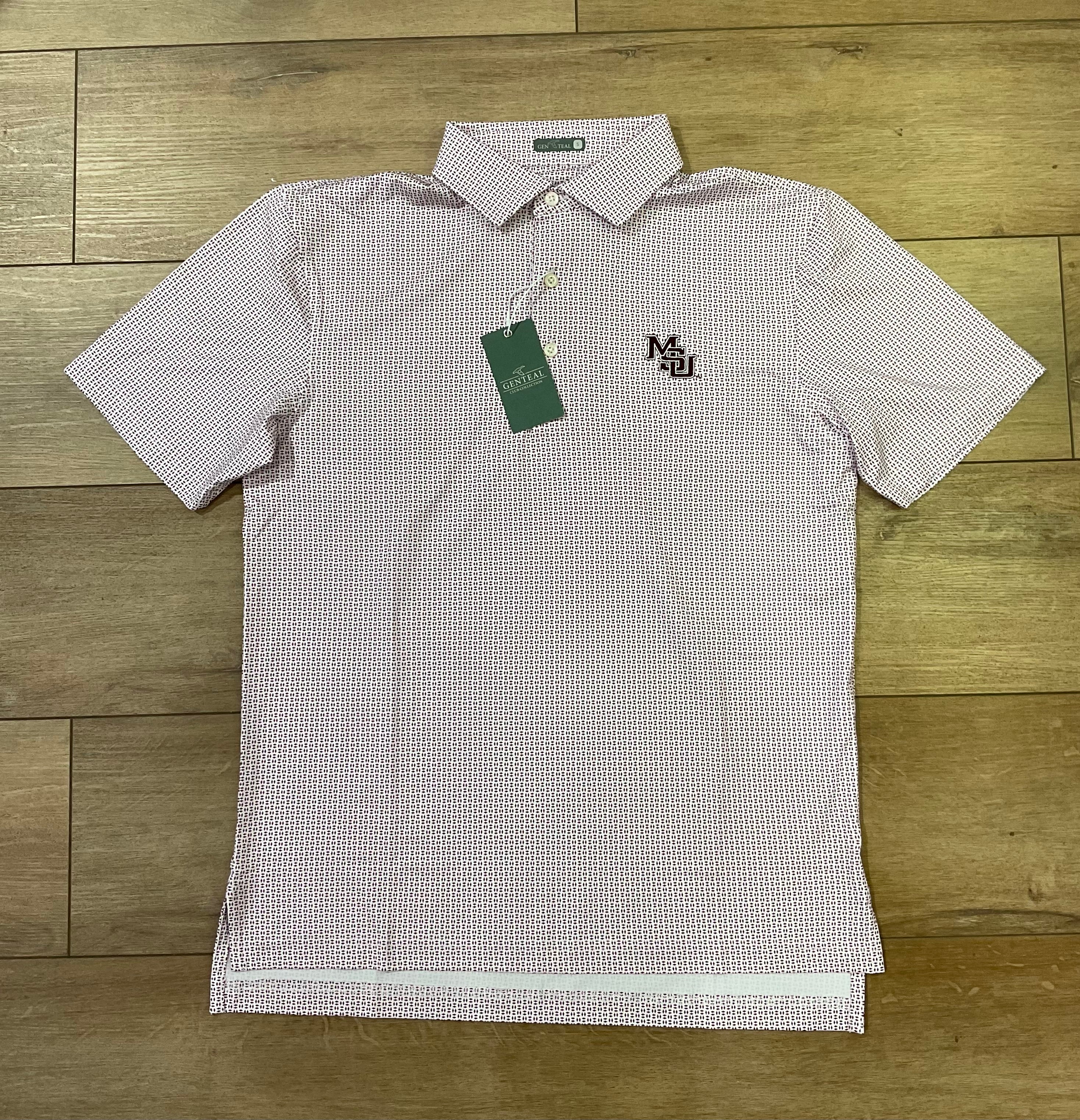 MSU Trellis Printed Polo - Maroon