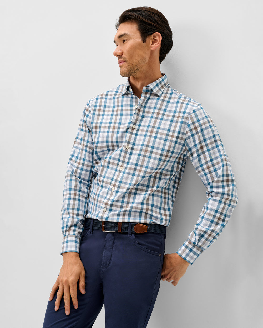 Cay Exploded Gingham Everyday Button Down - White