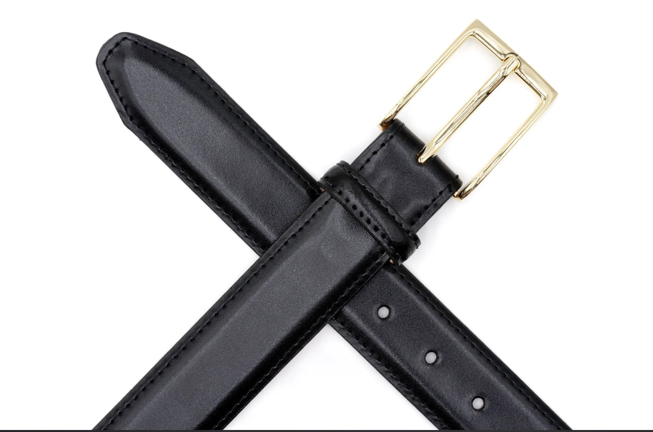 Smith 2 Buckle Leather Belt - Black