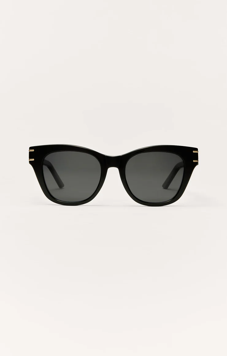 Z Supply Front Row Polarized Sunglasses - Polished Black