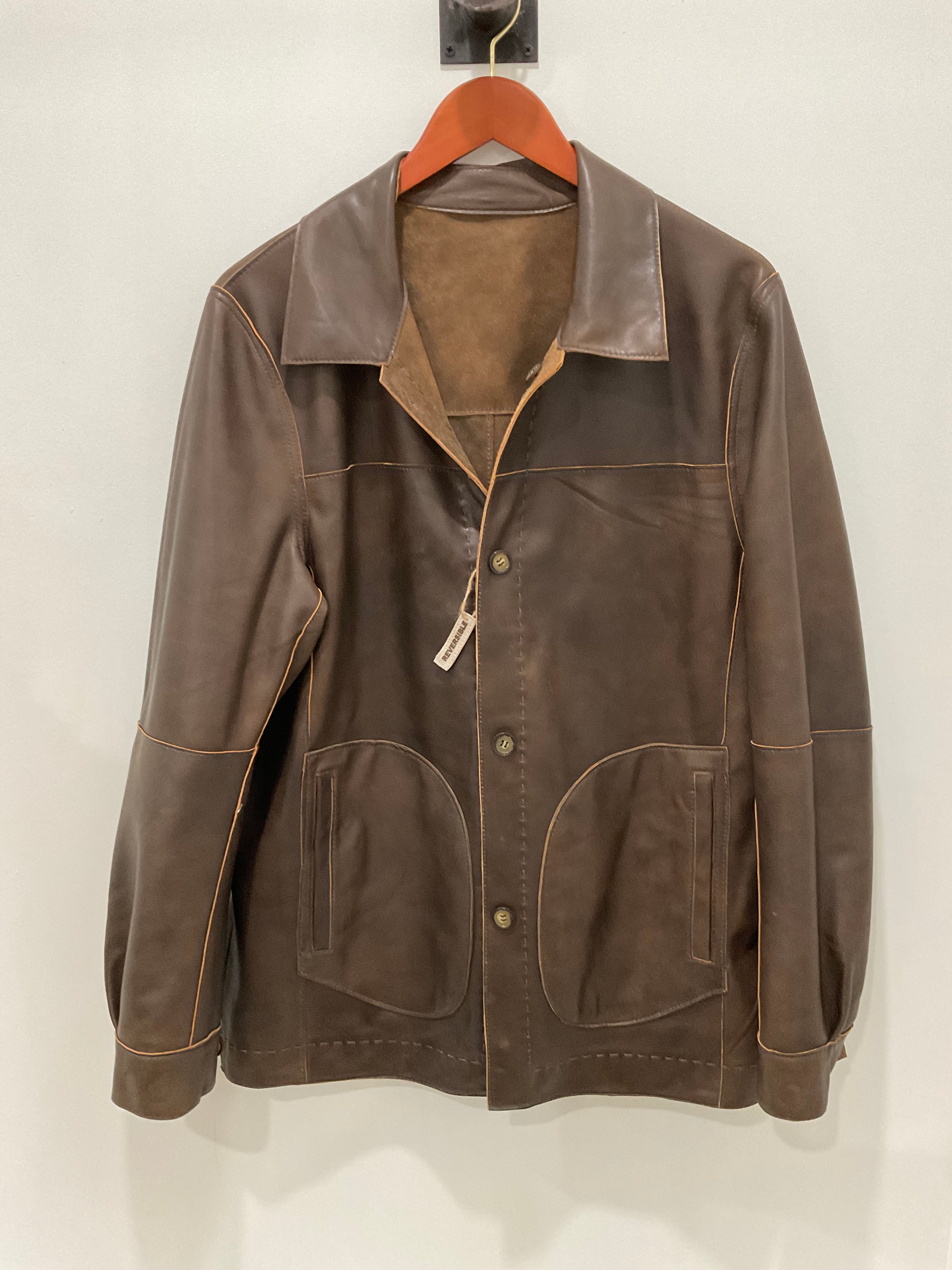 Reversible Lambskin Suede and Leather Shacket