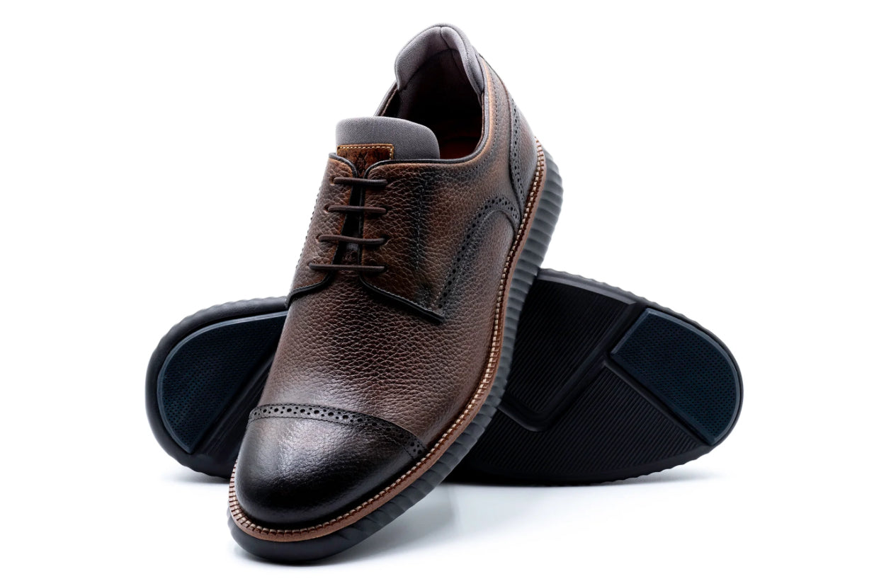 Countryaire Pebble Grain Cap Toe - Black Oak