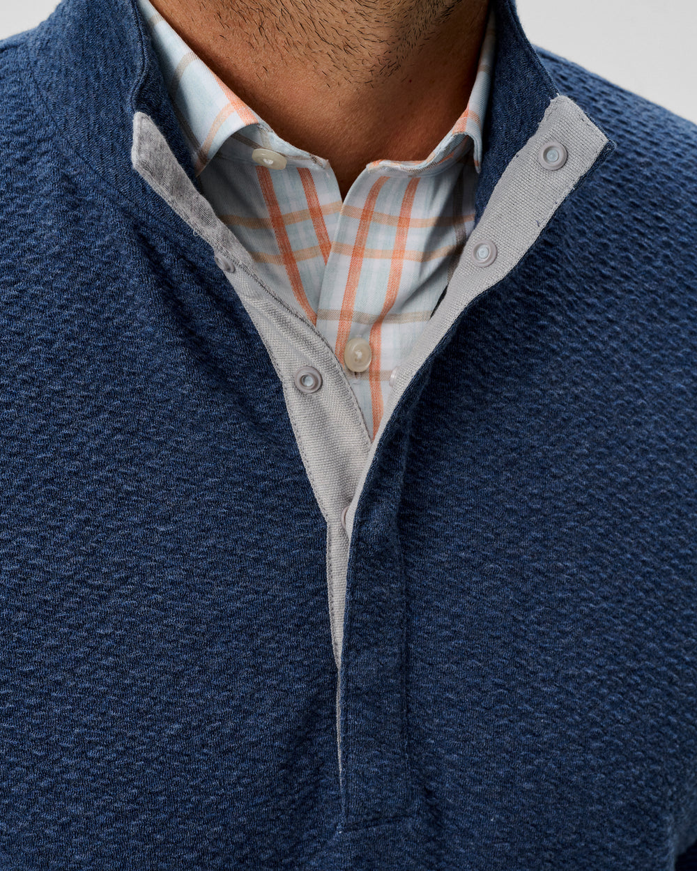 Ransel Hidden Snap Pullover - Navy