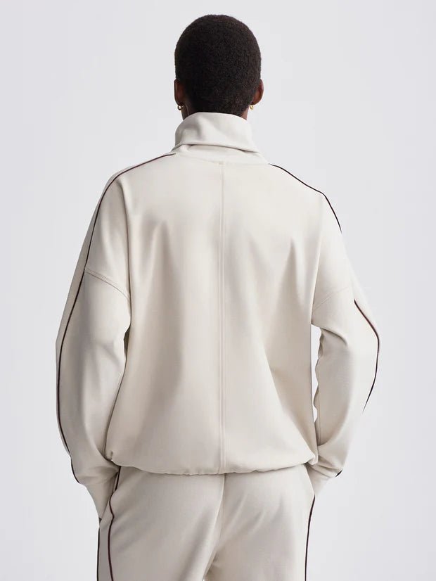 Varley-Ariana High Neck Midlayer-Cement Marl/Bitter Chocolate