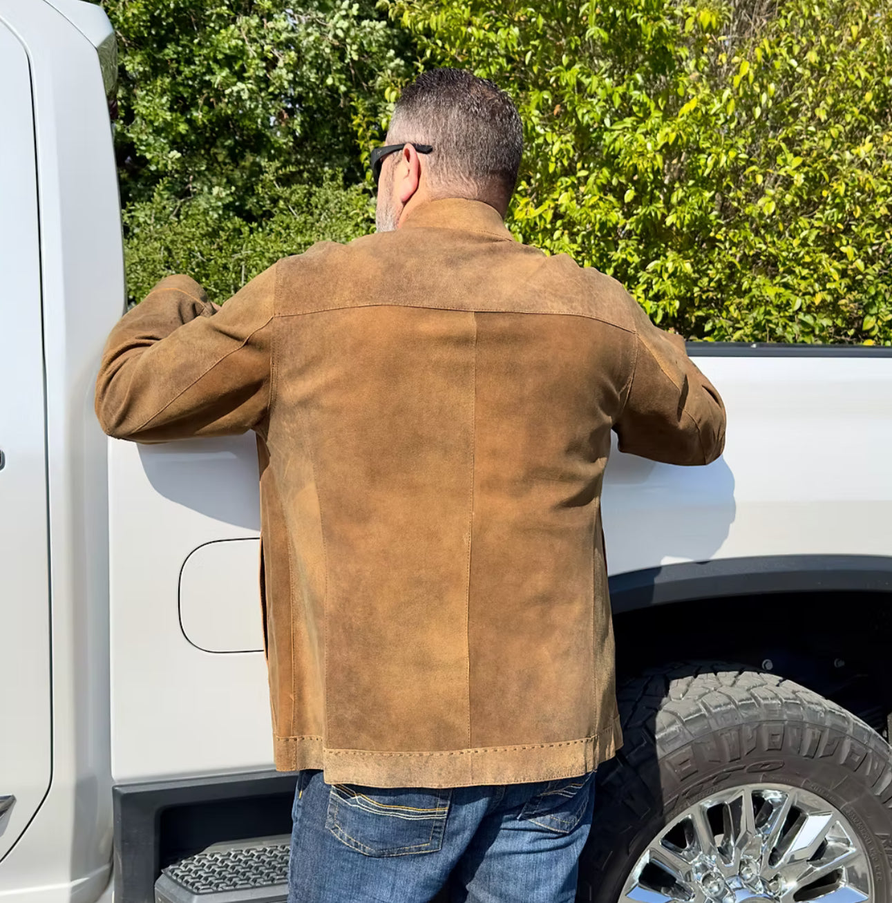 Reversible Lambskin Suede and Leather Shacket