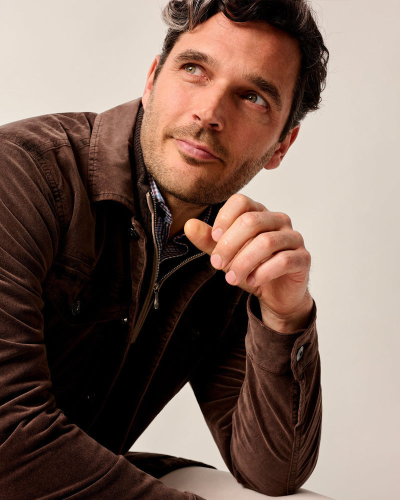 Rett Garment-Dyed Stretch Corduroy Trucker Jacket