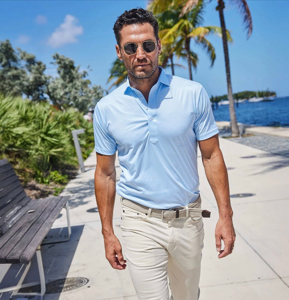 Semi Spread Collar Polo - Vantage Blue