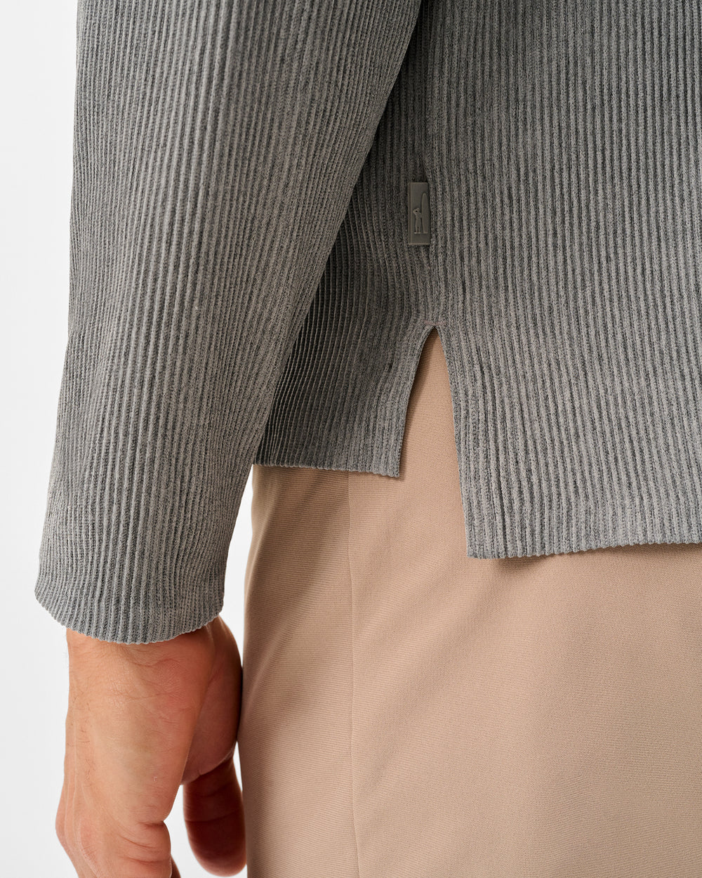 Hoppin Ribbed Knit Hoodie - Thunder