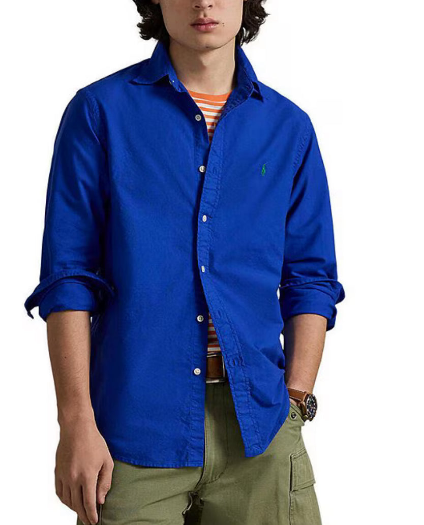 Solid Garment Dyed Oxford - Pacific Blue