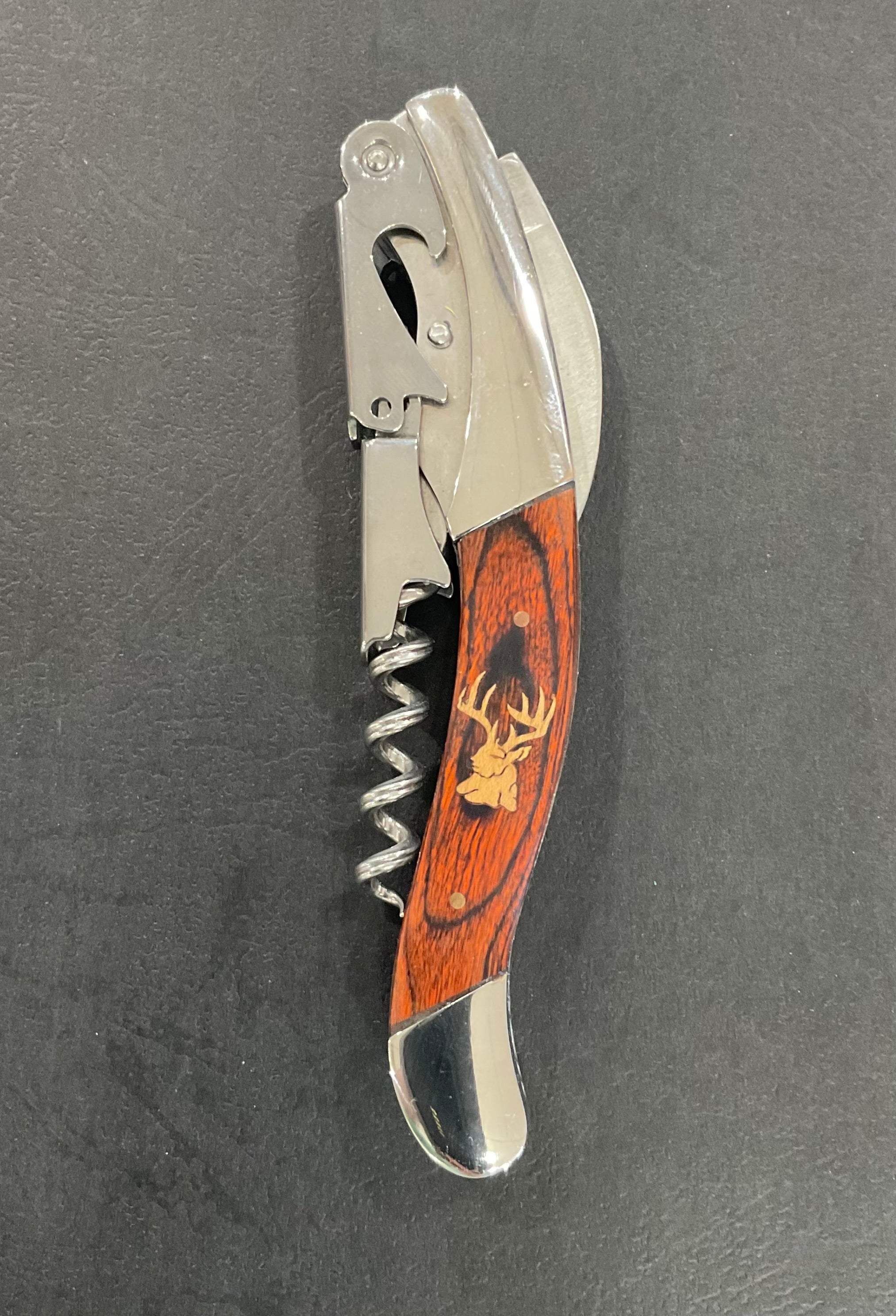 Embossed Wine Bottle Opener - Walnut Buck