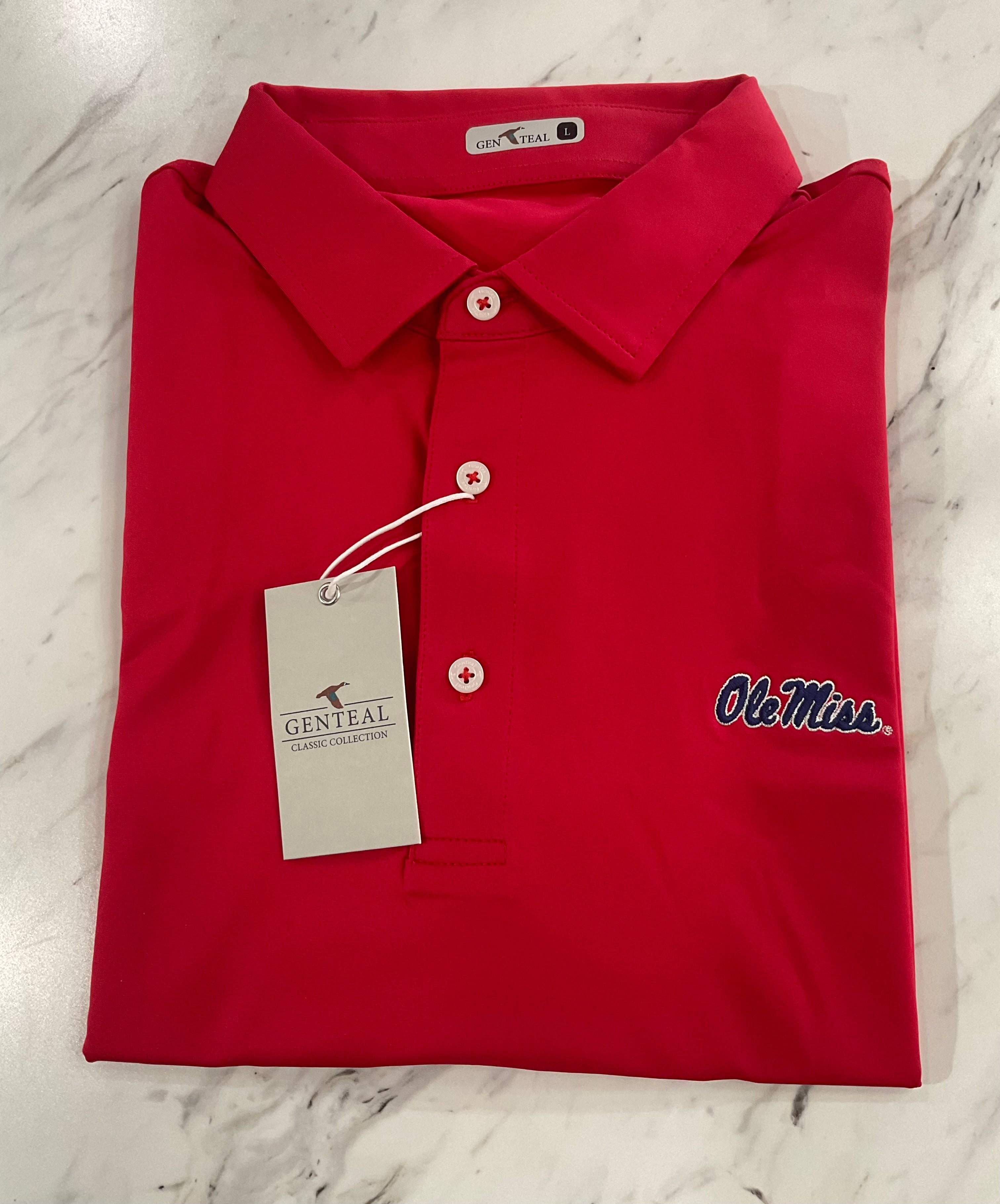Ole Miss Solid Performance Polo - Cardinal
