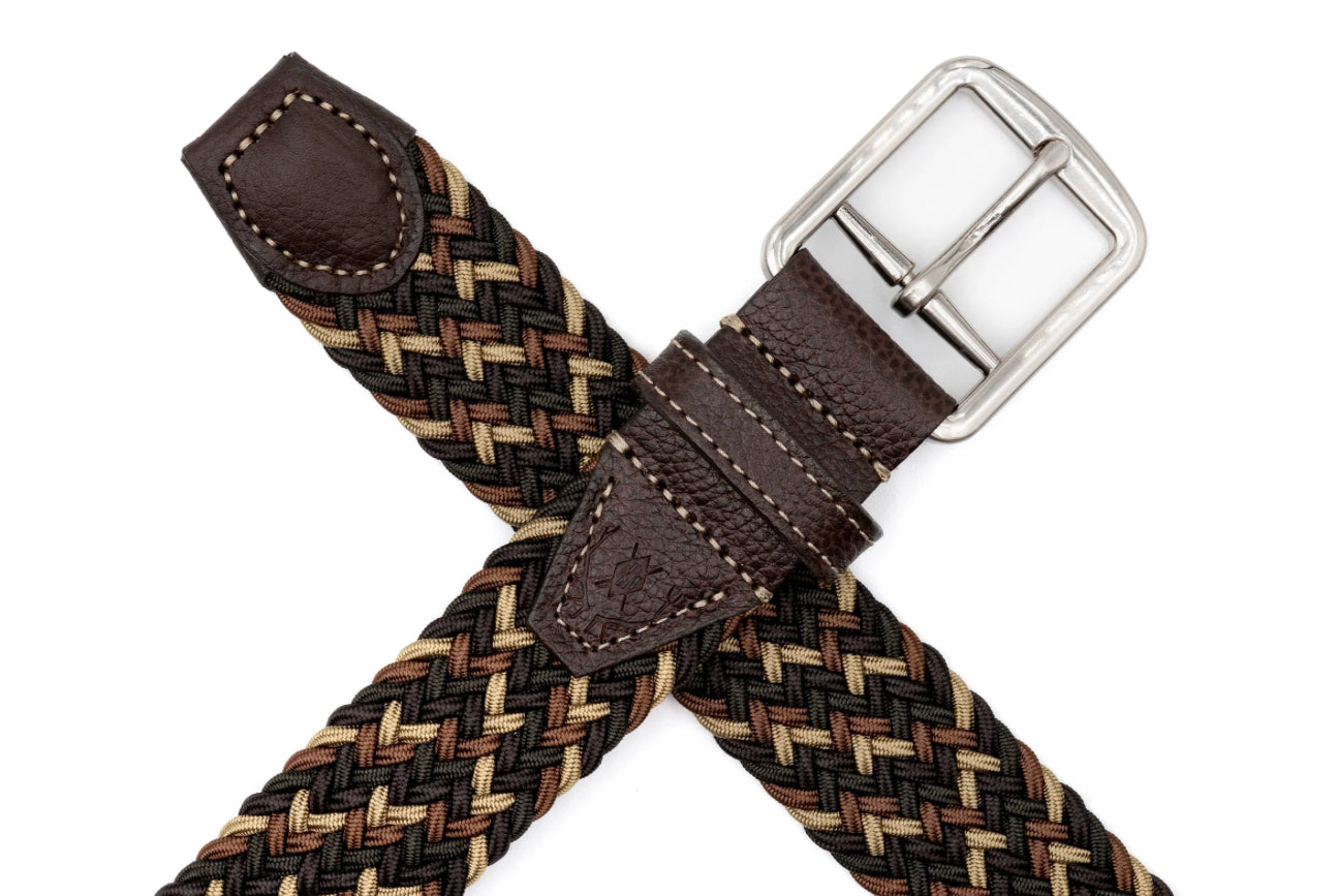 Newport Woven Italian Belt - Spruce Multi