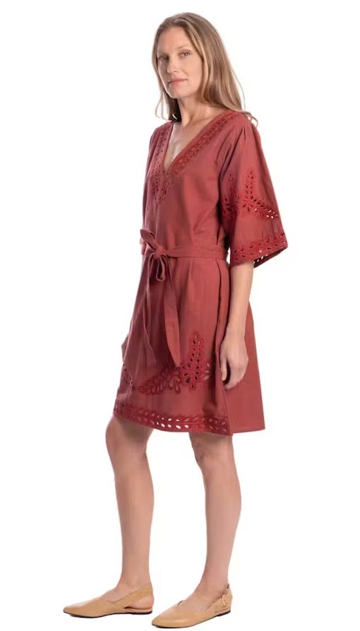 Flora Dress-Lava