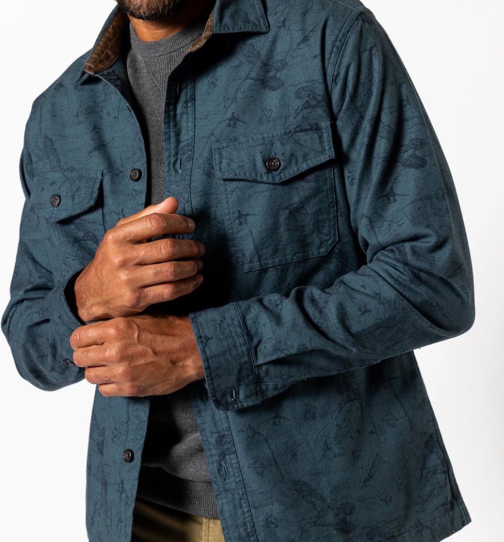 Slater Moleskin Overshirt - Graphite Blue