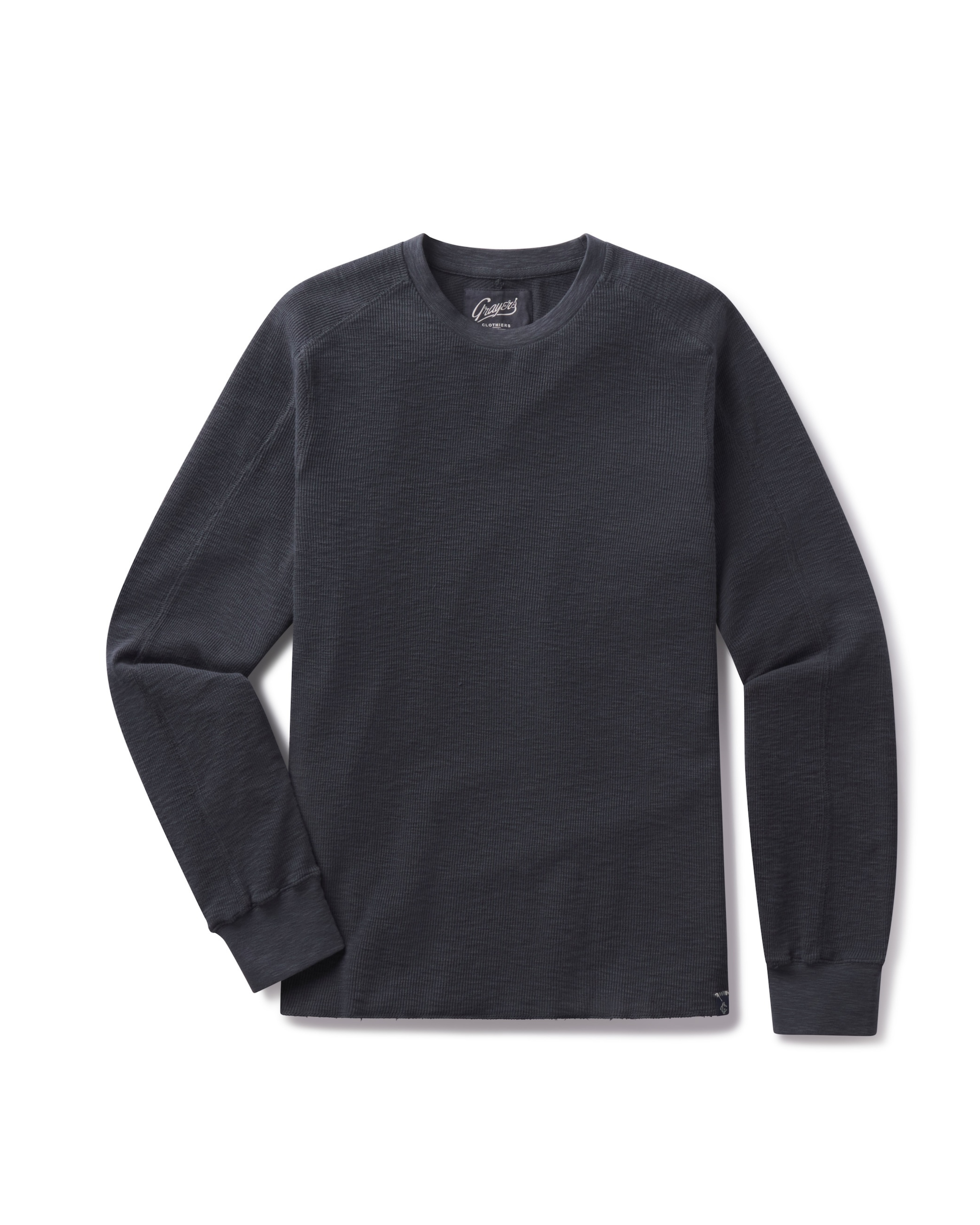 Clint Cotton Waffle Crew - Dark Navy