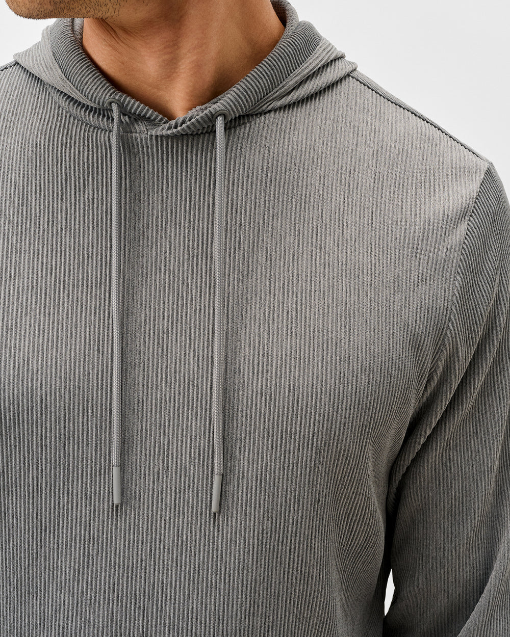 Hoppin Ribbed Knit Hoodie - Thunder