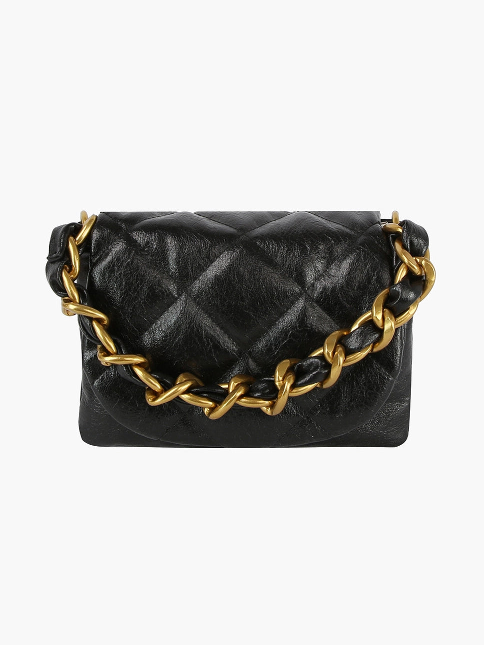 Chain Satchel Shoulder Tote-Black