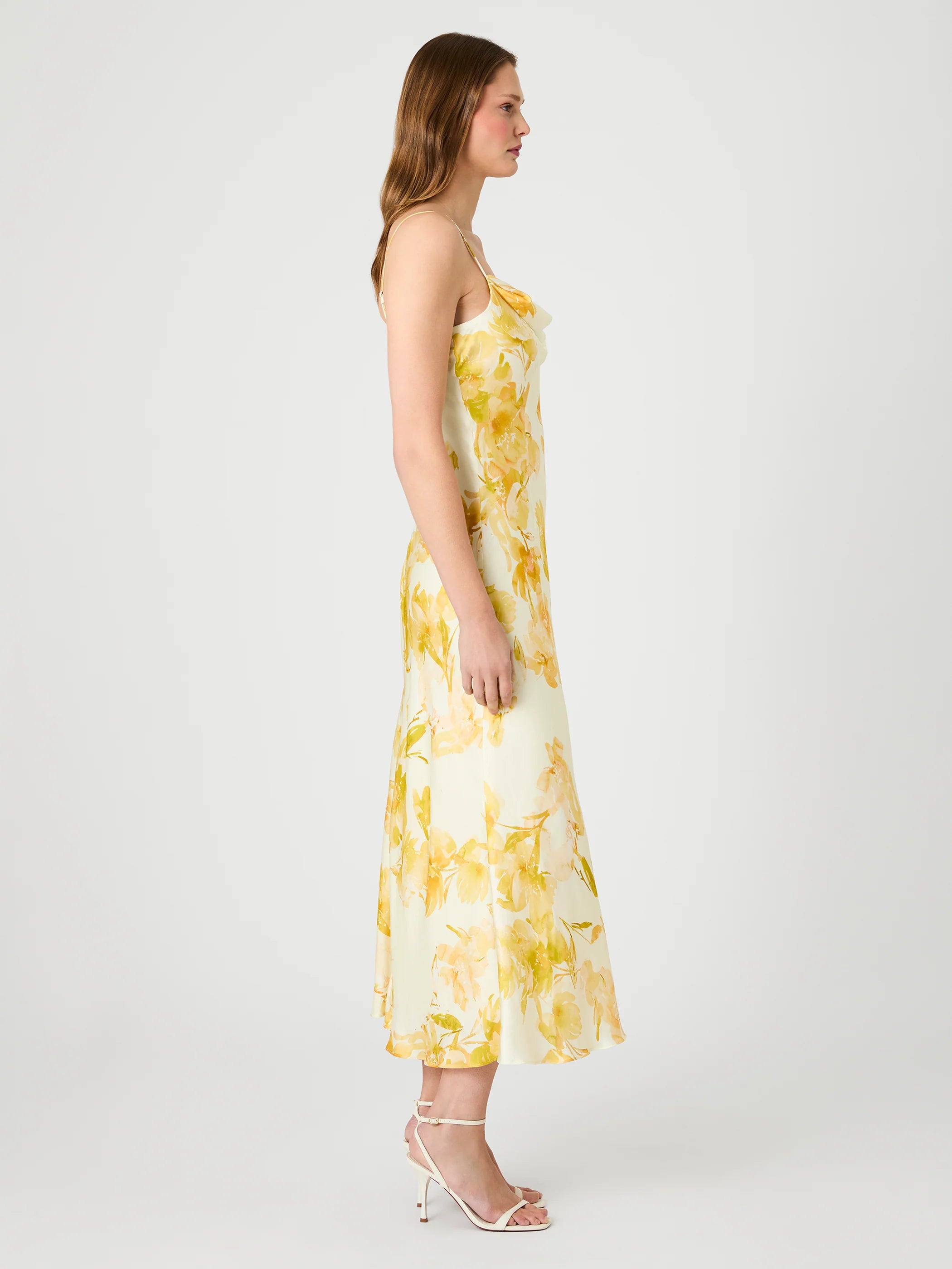 Oona Satin Sophie Fleur Cowl Neck Dress