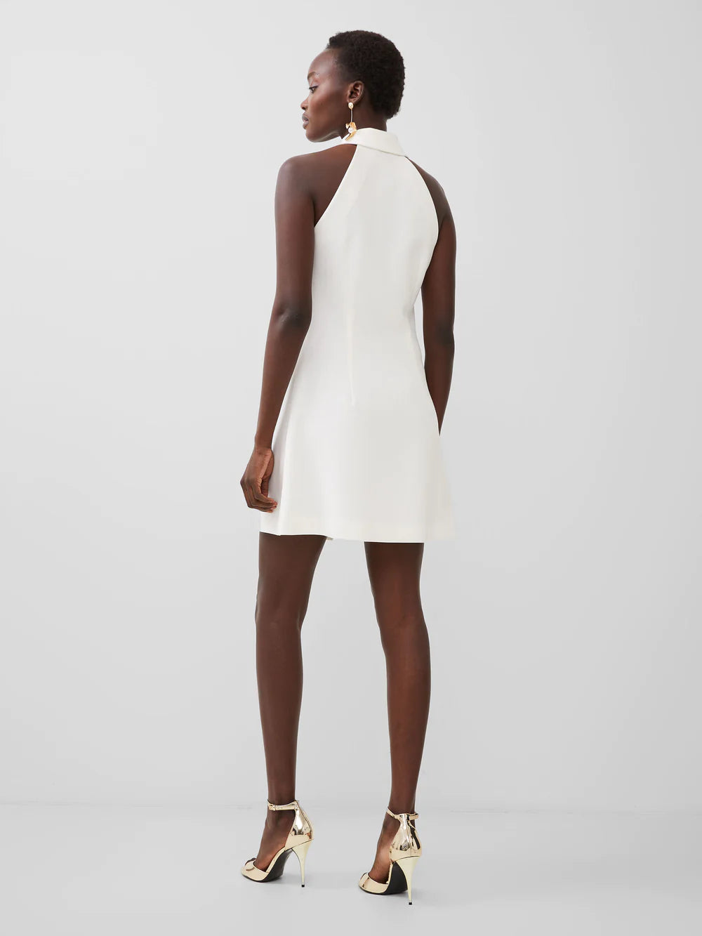 Whisper Halter Blazer Dress in Summer White