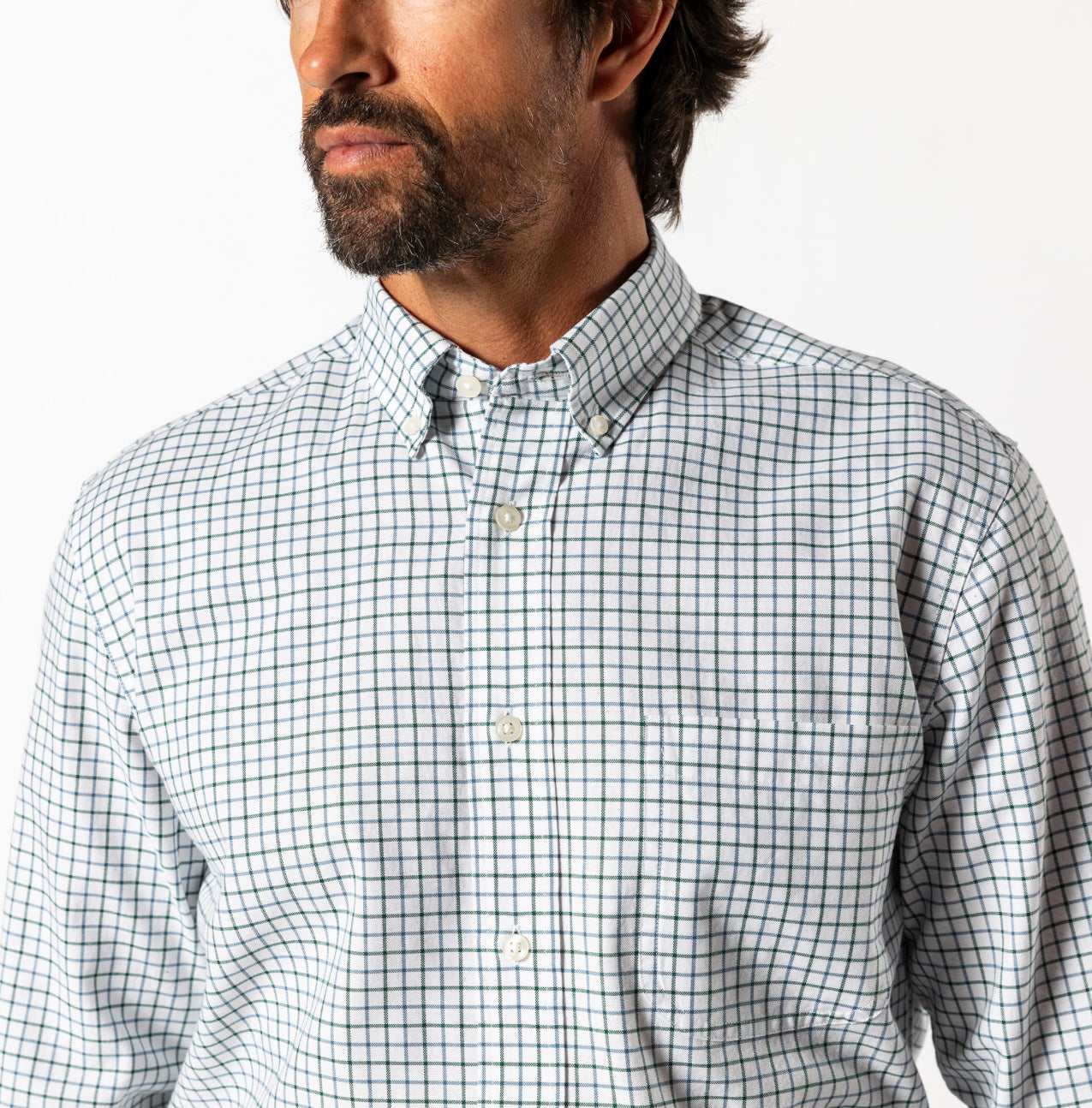 Cotton Oxford Sport Shirt - Forest Green