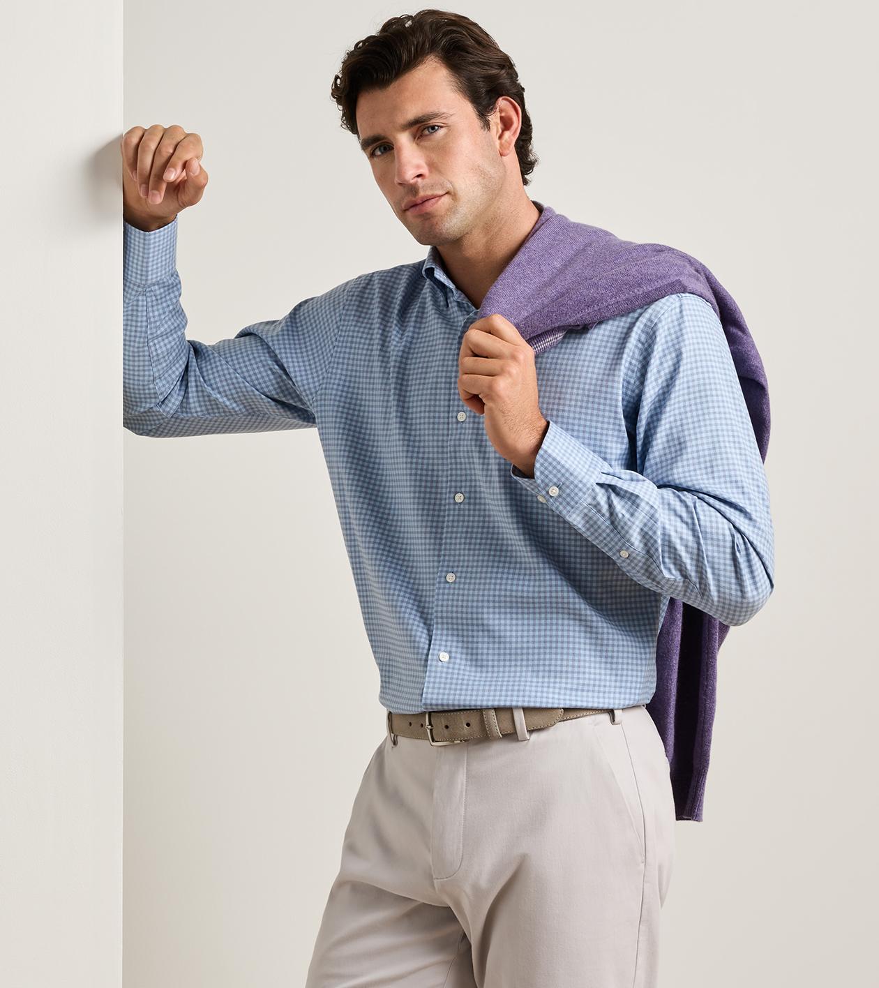 Liam Crown Soft Twill Shirt - Blue Freesia