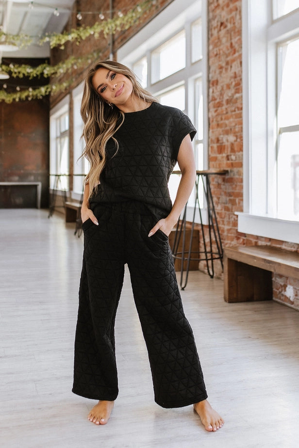 Emory Quilted Wide Leg Pants Set