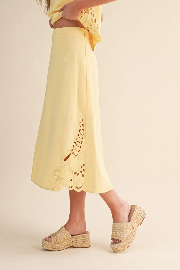 Sunny Embroidered Tank & Midi Skirt Set