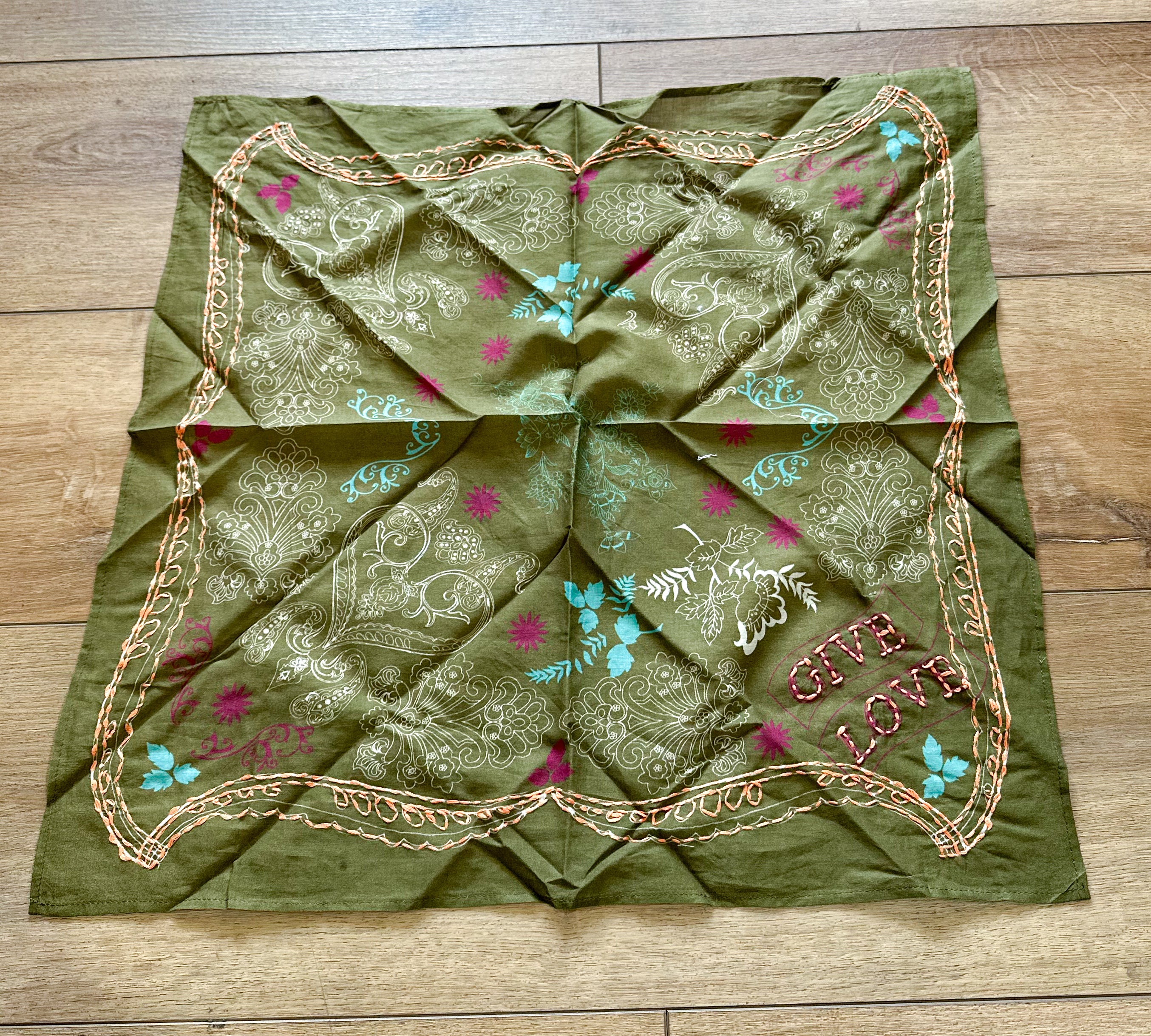 "Give Love" Olive Neck Scarf