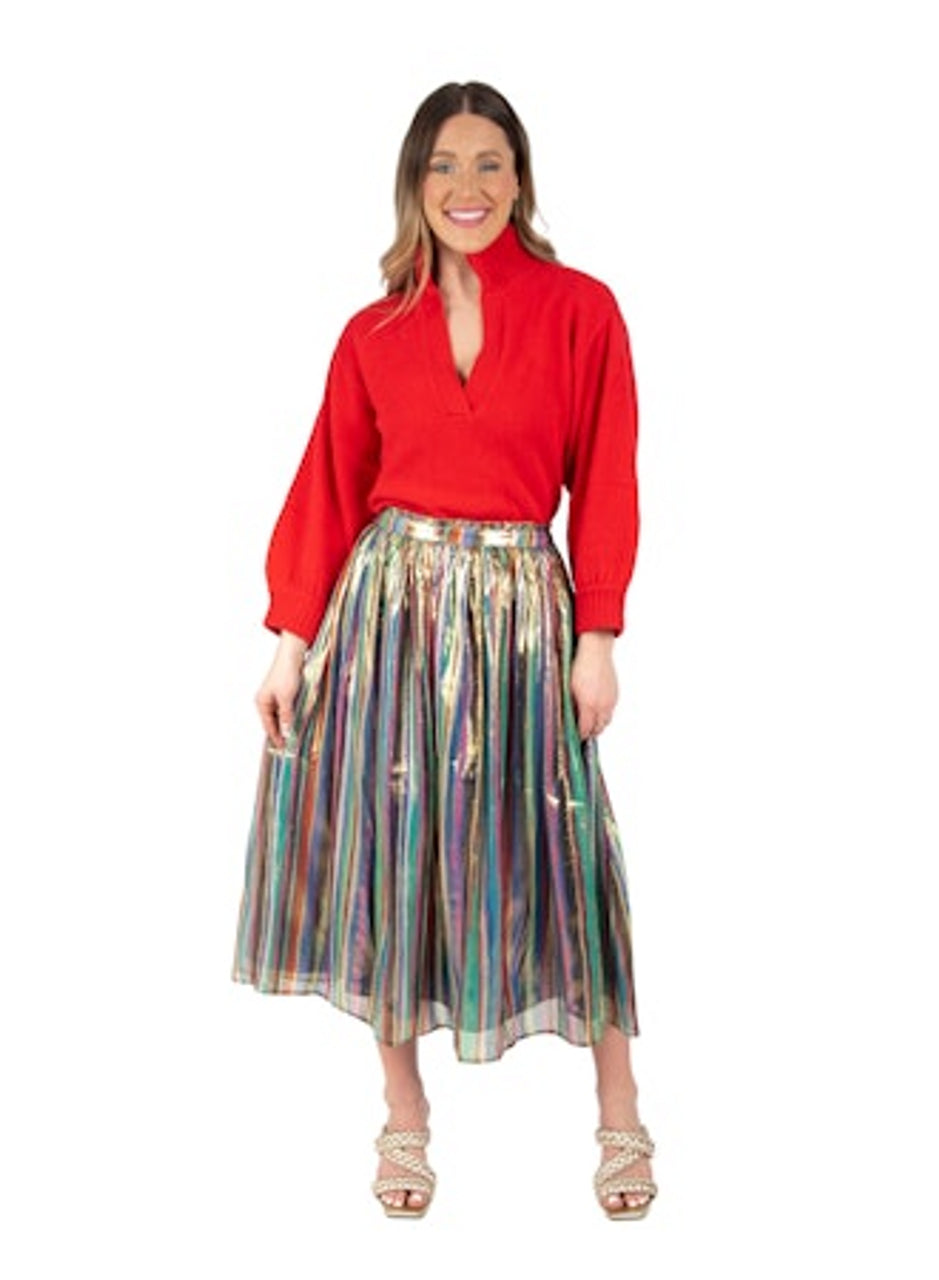 Pleated Midi Skirt / Tinsel