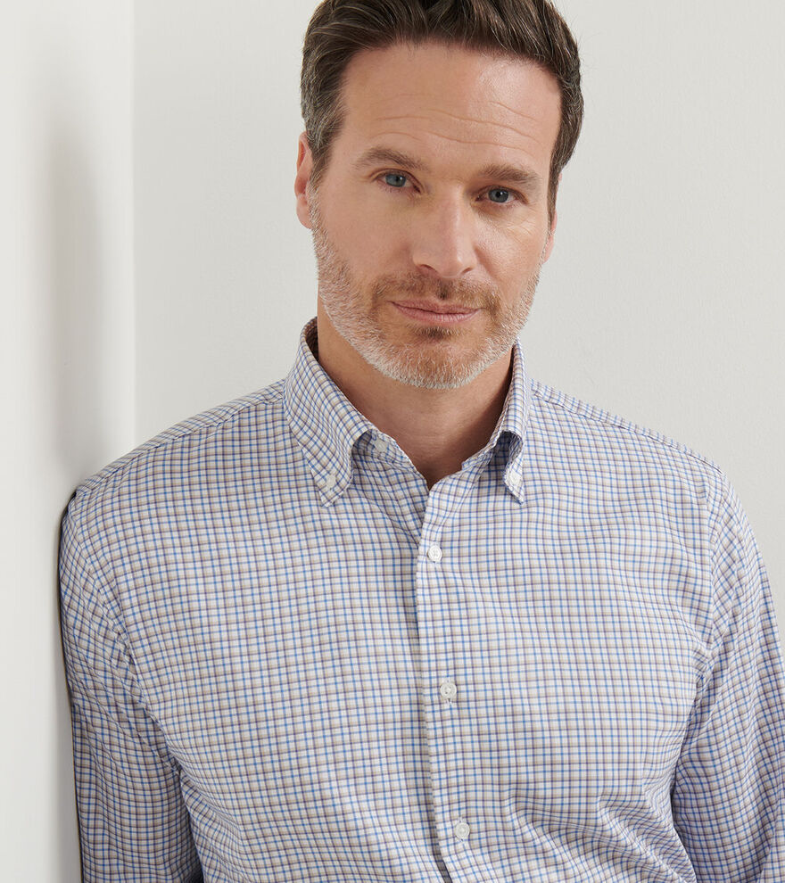 Julian Crown Lite Cotton Stretch Shirt - Evening Tide