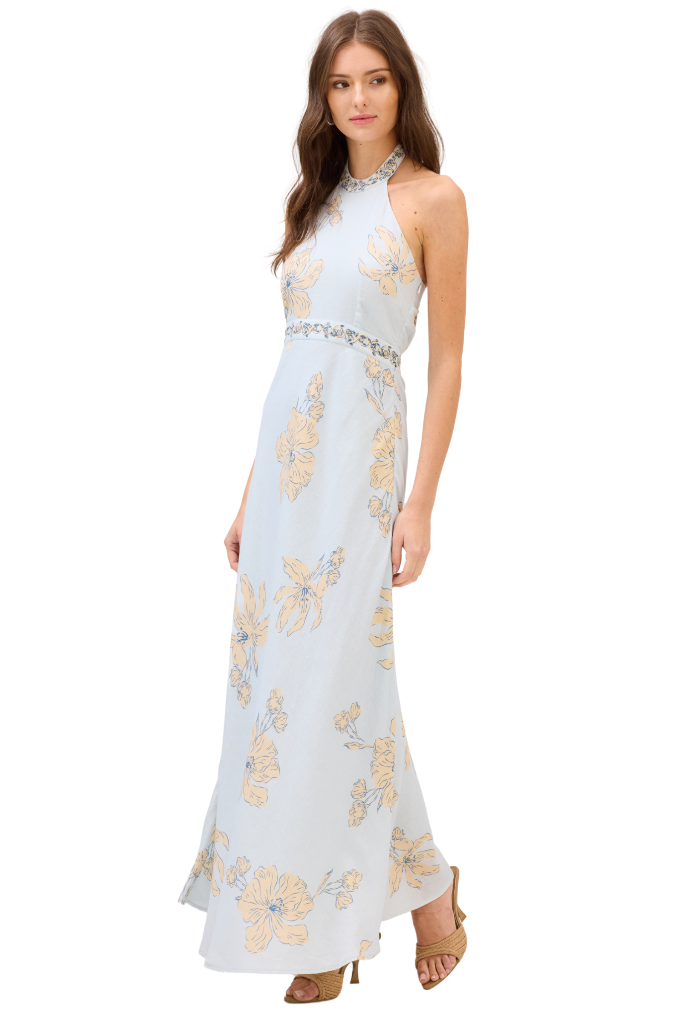 Riley Maxi Dress - Pale Blue Floral