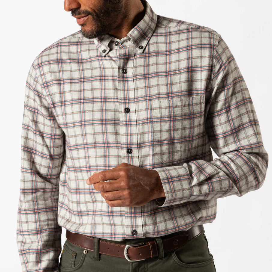 Cotton Flannel Sport Shirt - Grey Heather