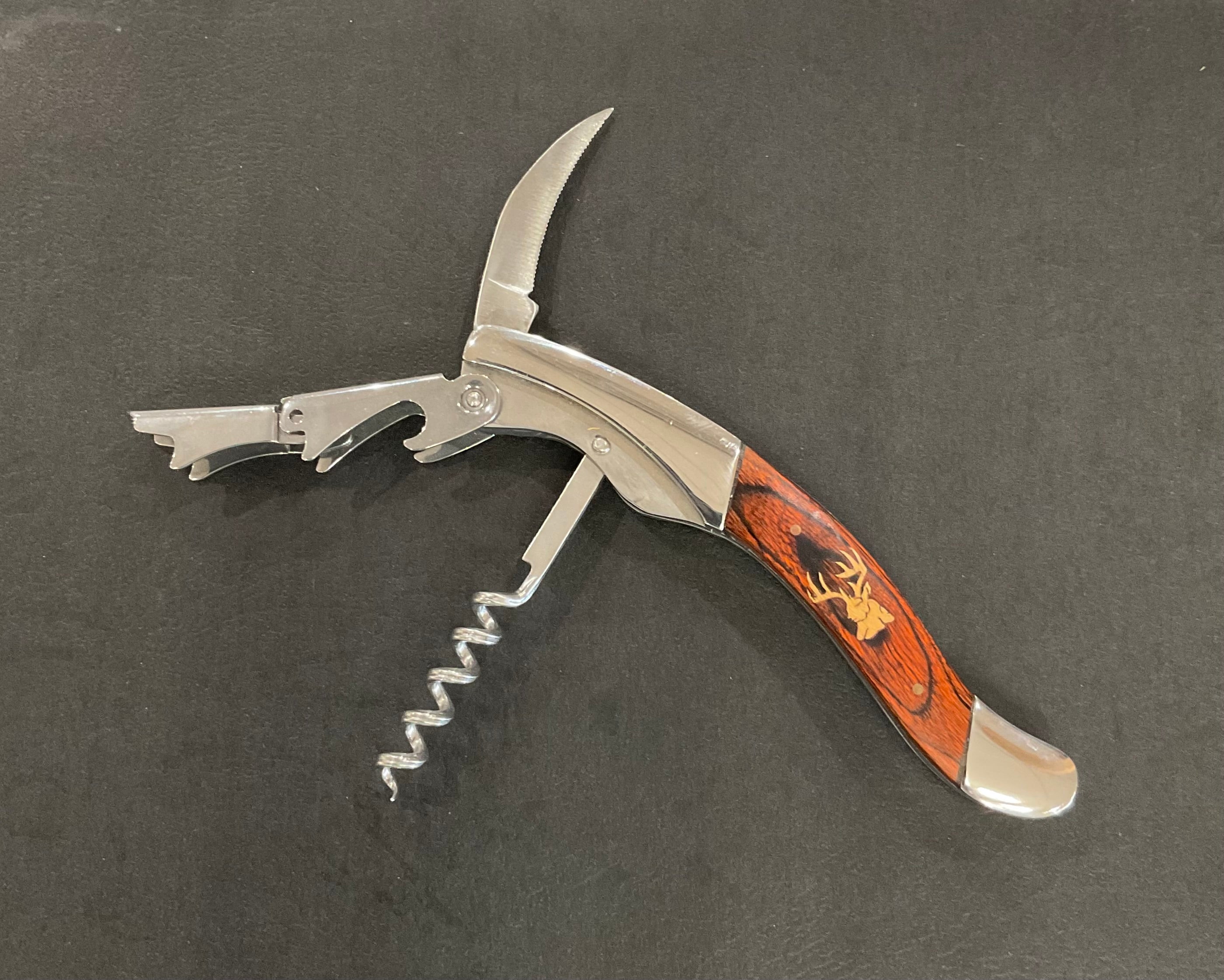 Embossed Wine Bottle Opener - Walnut Buck