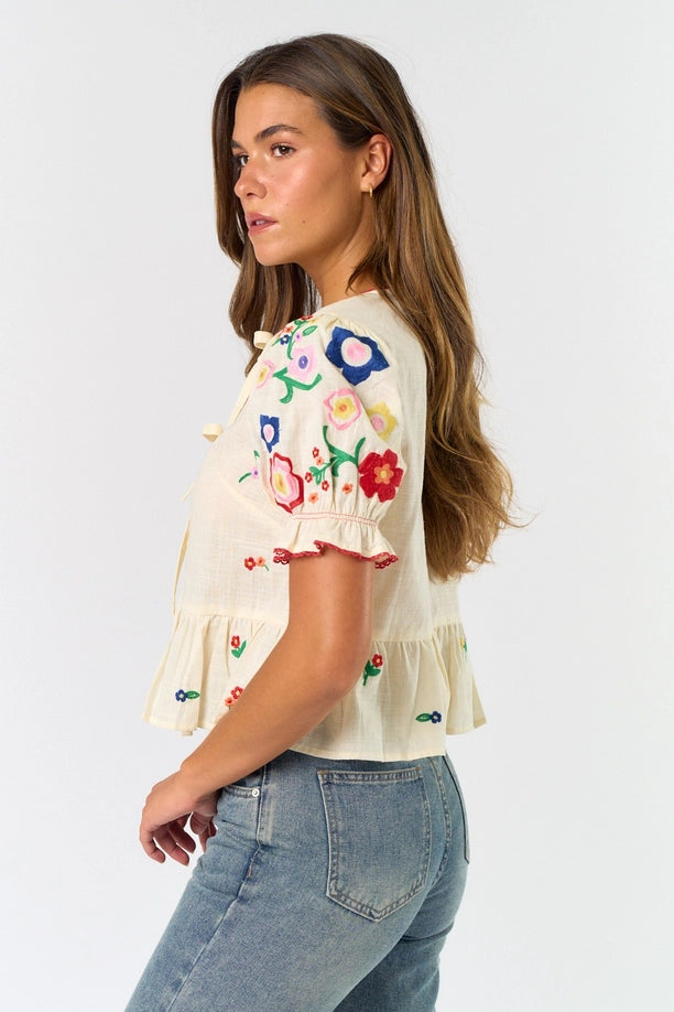 Rosa All Tied Up Embroidered Top