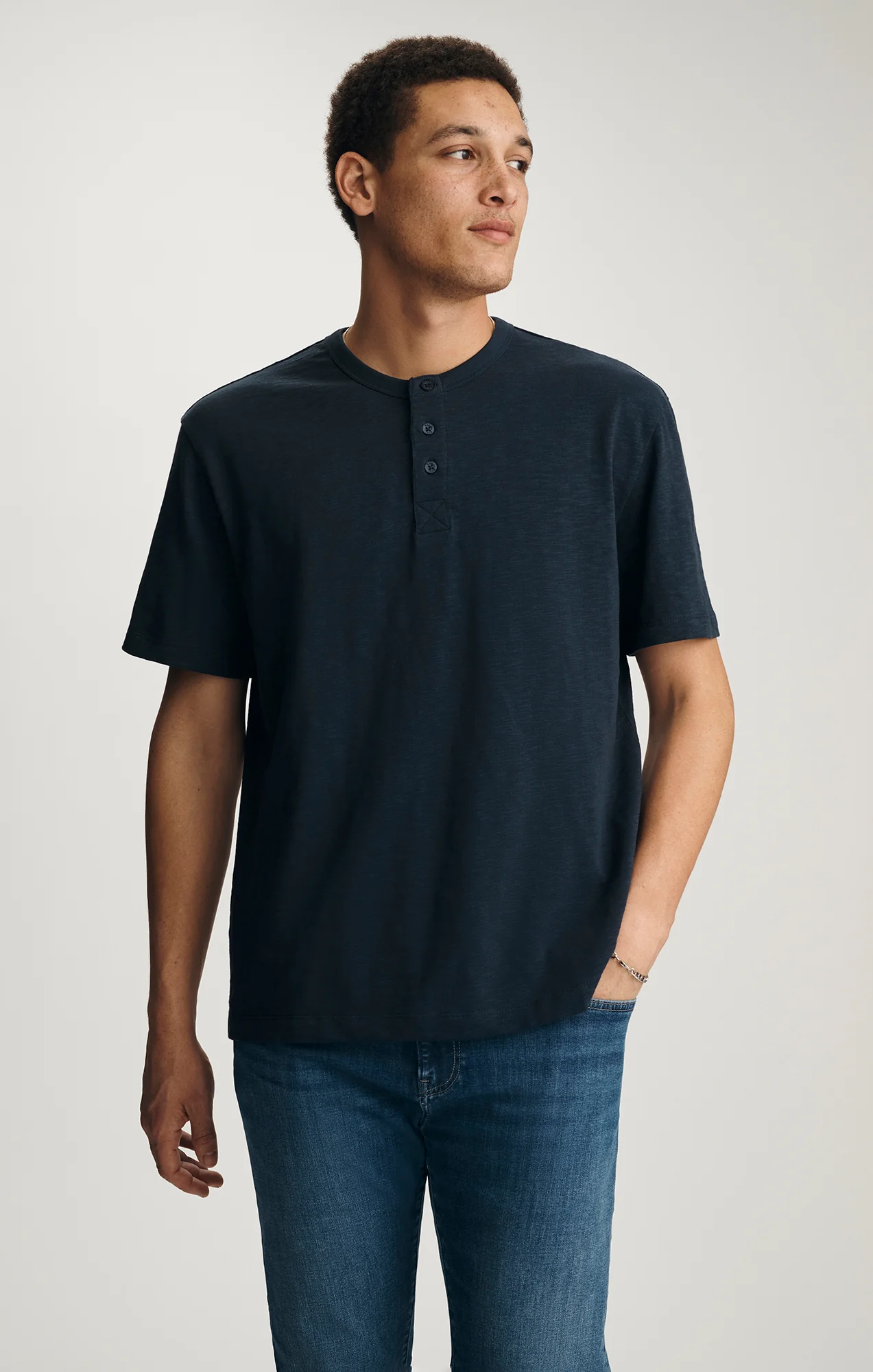 Slug Henley Tshirt - Dark Navy