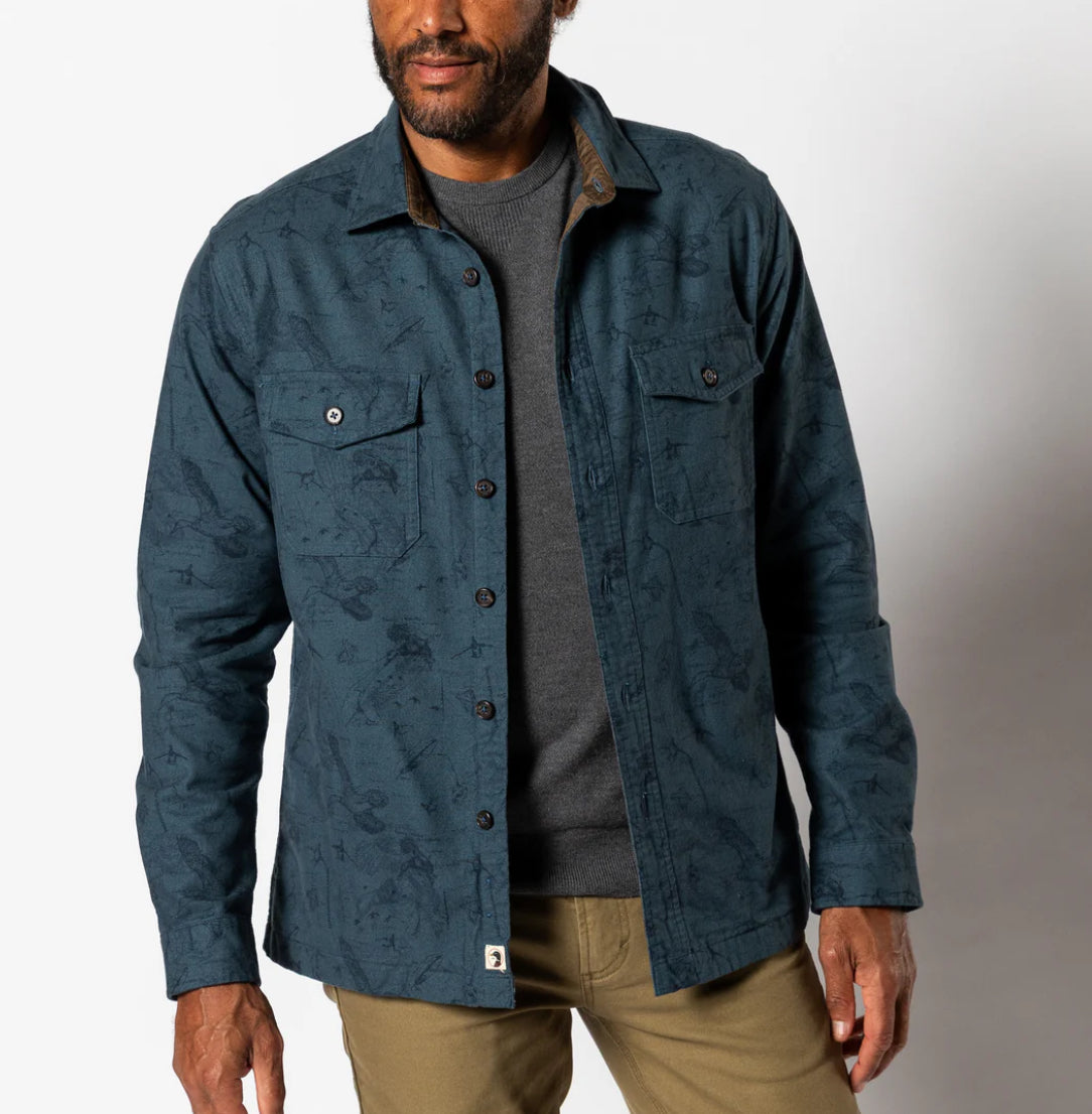 Slater Moleskin Overshirt - Graphite Blue