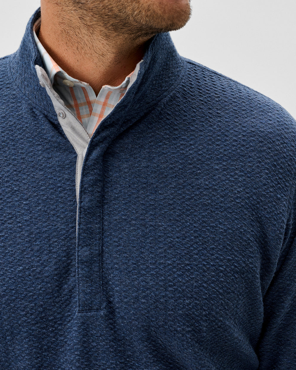 Ransel Hidden Snap Pullover - Navy