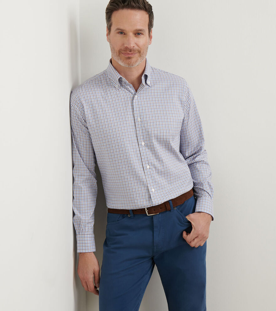 Julian Crown Lite Cotton Stretch Shirt - Evening Tide