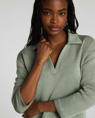 Airessentials Long Sleeve Polo Top - Sage Brush
