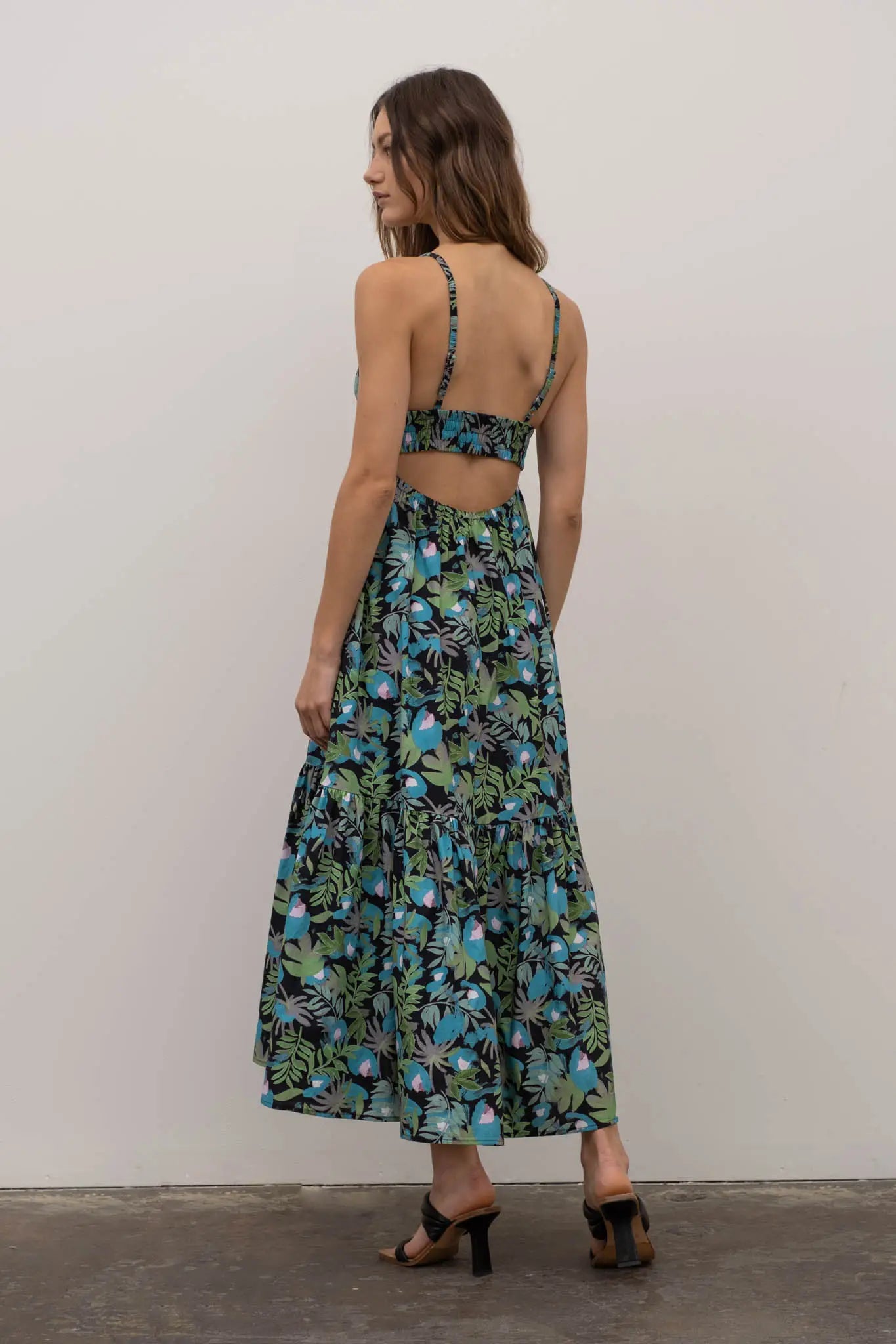 Sweetheart Floral Midi Dress