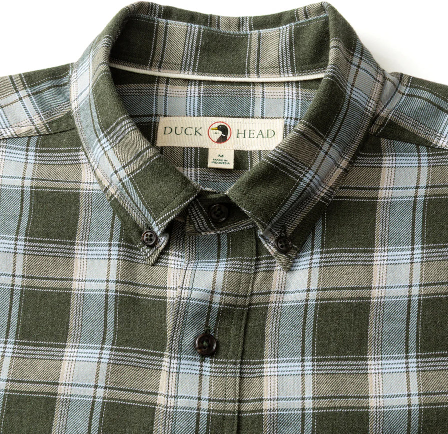 Cotton Flannel Sport Shirt - Deep Olive
