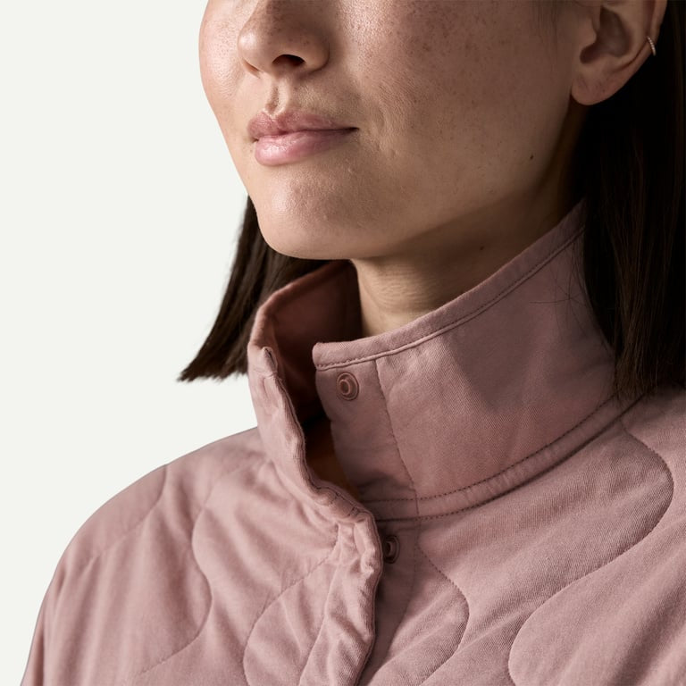 Daily Quilted Snap Pullover - Mauve
