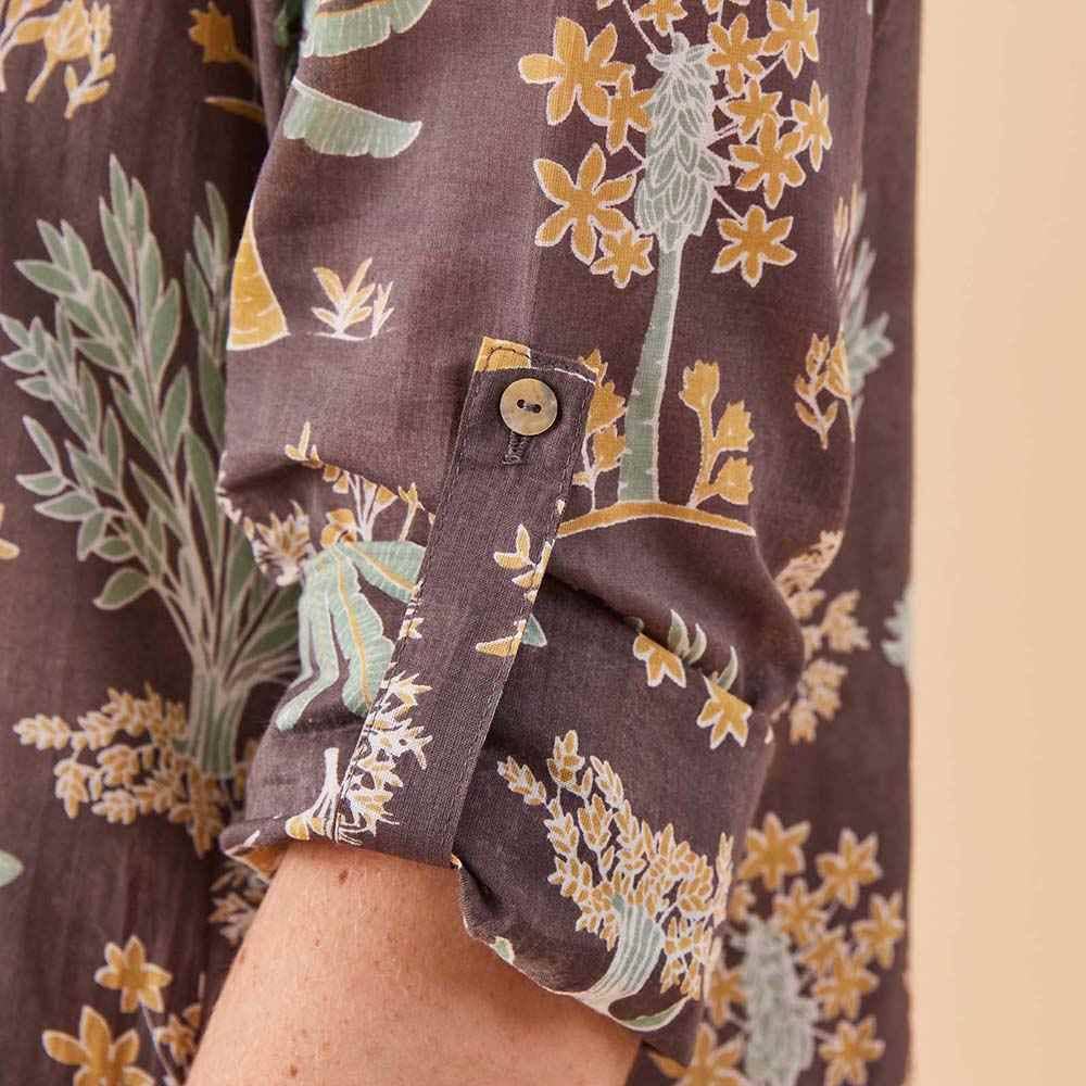 Island Grey Cotton Long Shirt Dress