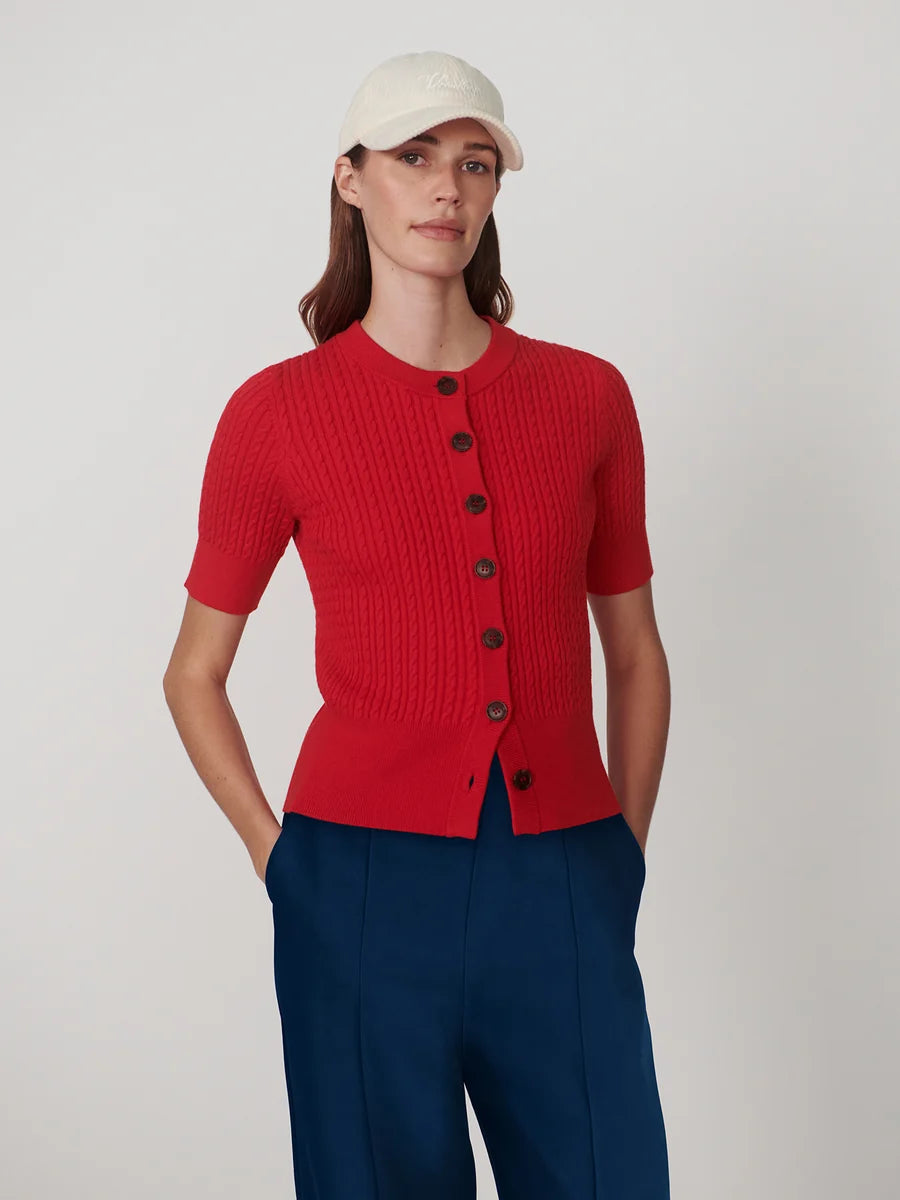 Varley-Rhys Knit Cardi Red