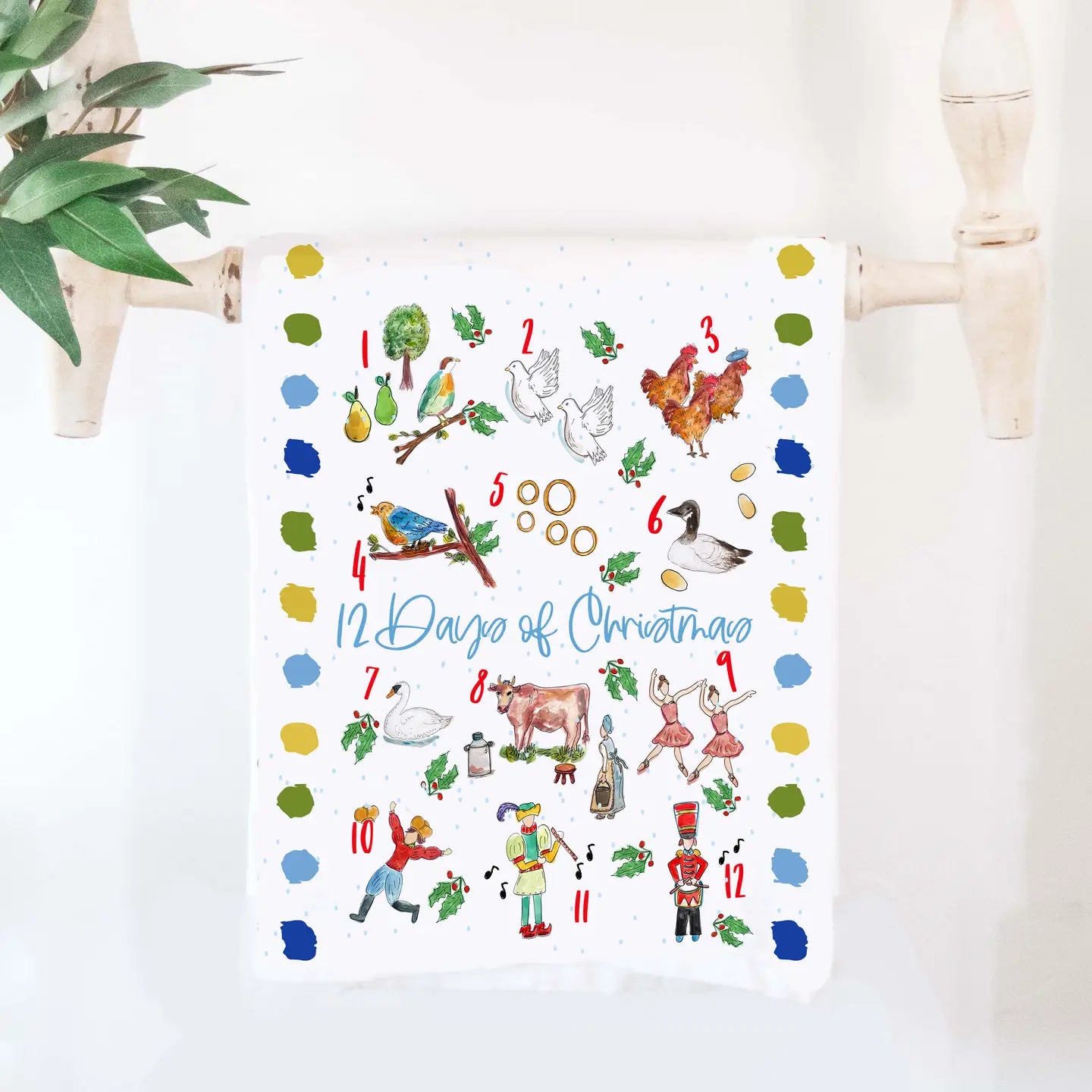 12 Days of Christmas Tea Towel