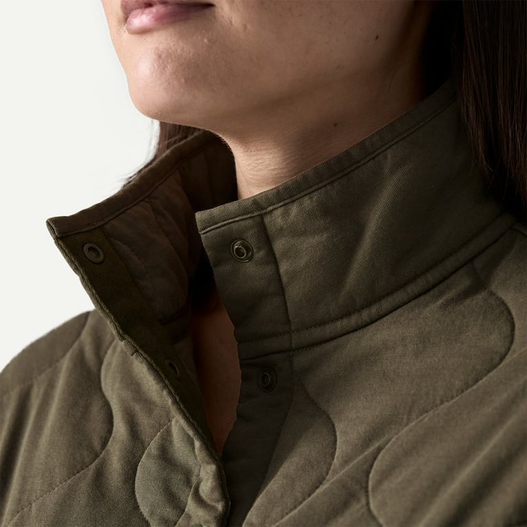 Daily Quilted Snap Pullover - Basin Green